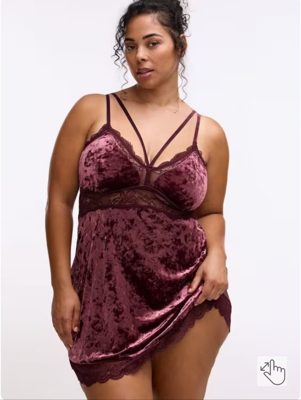 Torrid Strappy Velour Lingerie Slip Size 3
